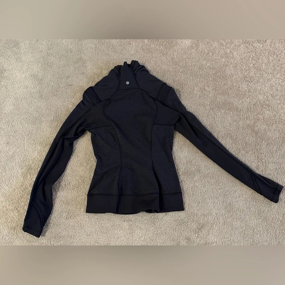 2015 Lululemon Bhakti Yoga Jacket Black Dark Slate Luon Luxtreme Size 8